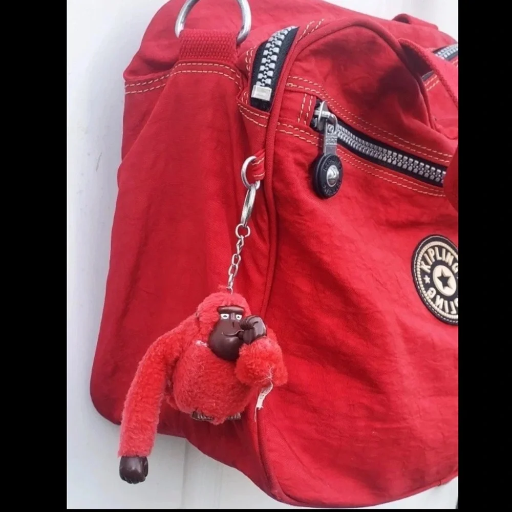 Kipling Vintage Private Transport Weekend Travel Messenger Bag - Red - Picture 6 of 14